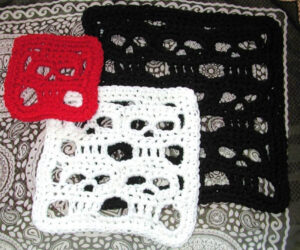 best skull granny square blanket pattern sample image