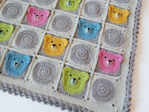 best teddy bear granny square blanket pattern example image