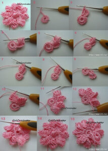 Crochet 8 Petal Flower Pattern Sample Pdf