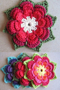 Crochet Double Layer Flower Pattern Inspiration