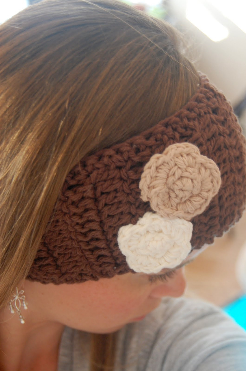 Crochet Flower Ear Warmer Pattern Sample Picture