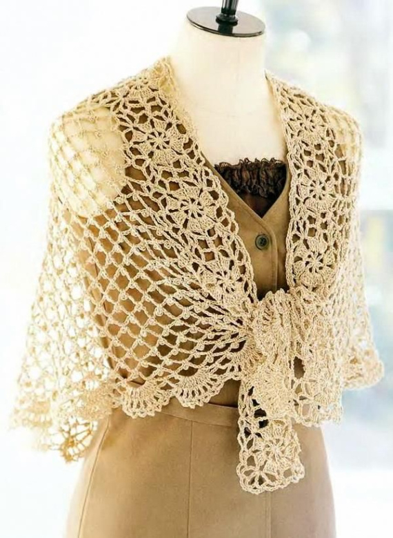 Crochet Flower Motif Shawl Pattern Example