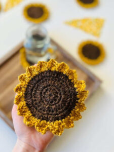 Crochet Flower Pot Coasters Pattern Example Picture