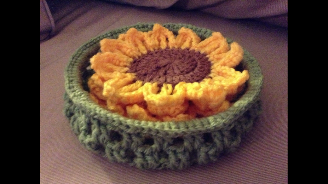 Crochet Flower Pot Coasters Pattern Inspiration Image