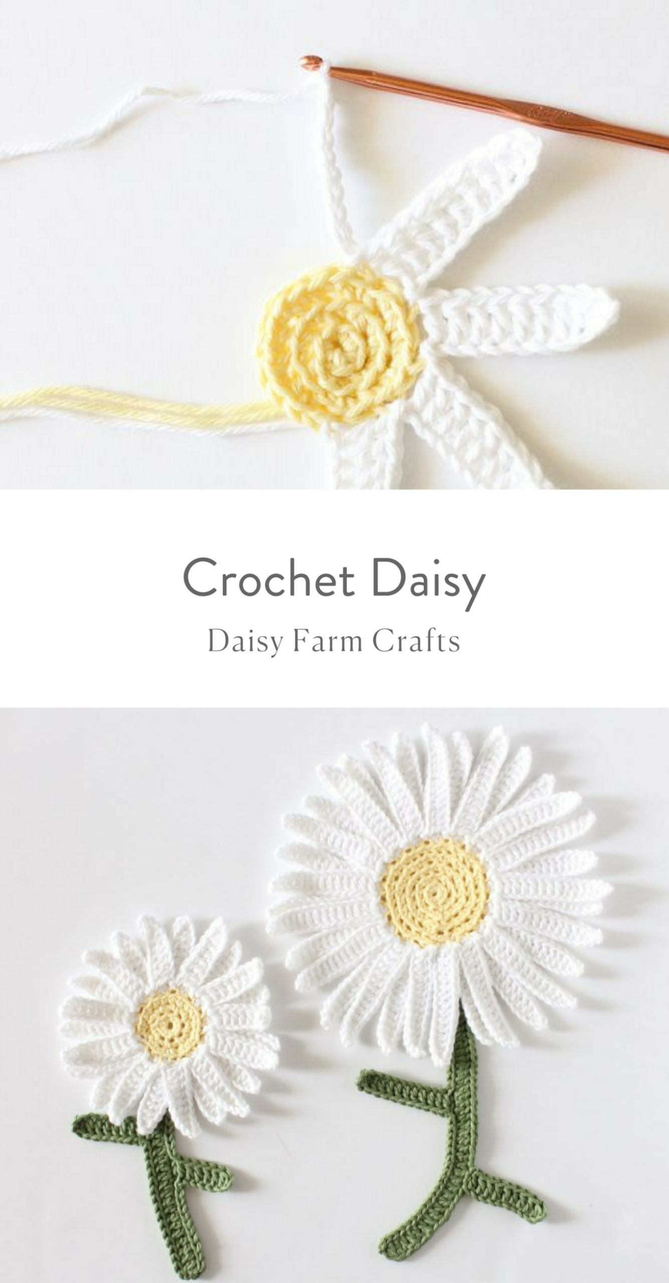 Crochet Small Daisy Flower Pattern Example Picture