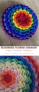 Free Blooming Flower Cushion Crochet Pattern Sample Image