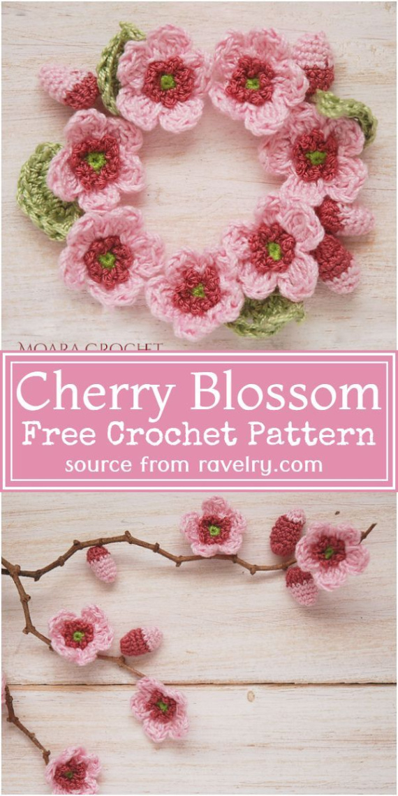 Free Cherry Blossom Crochet Flower Pattern Ideas Pdf