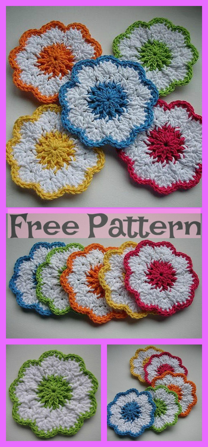 Free Flower Car Coaster Crochet Pattern Sample Image