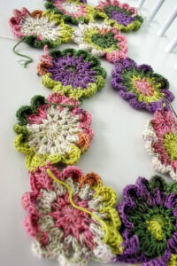 Free Japanese Flower Scarf Crochet Pattern Example