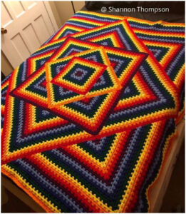 free mosaic granny square blanket pattern example picture