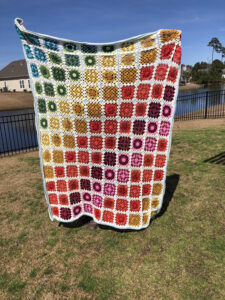 free rainbow granny square blanket pattern example picture