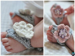 Free Newborn Barefoot Sandals Crochet Pattern Inspiration Picture