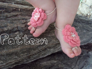 Free Newborn Barefoot Sandals Crochet Pattern Sample Picture