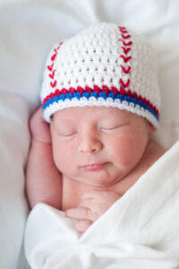 Free Newborn Baseball Hat Crochet Pattern Inspiration Image