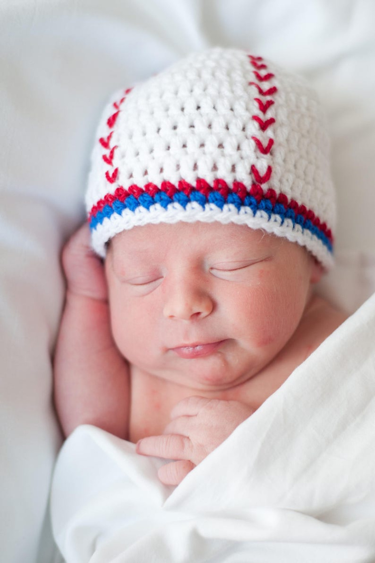 Free Newborn Baseball Hat Crochet Pattern Inspiration Image