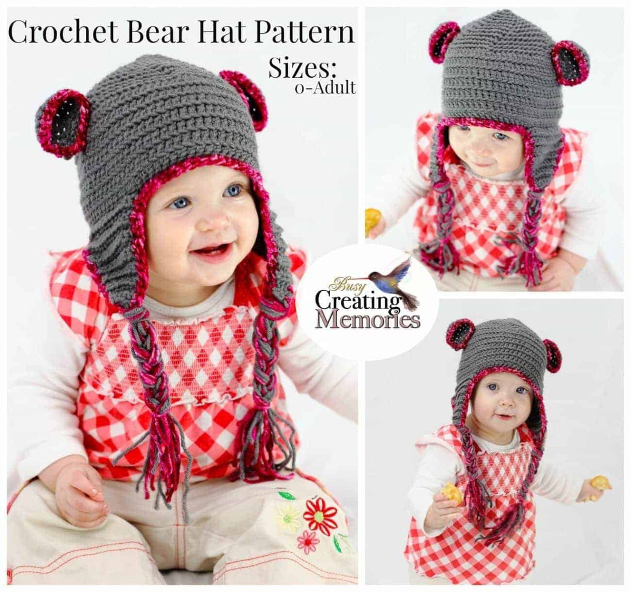 Free Newborn Bear Hat Crochet Pattern Sample Image