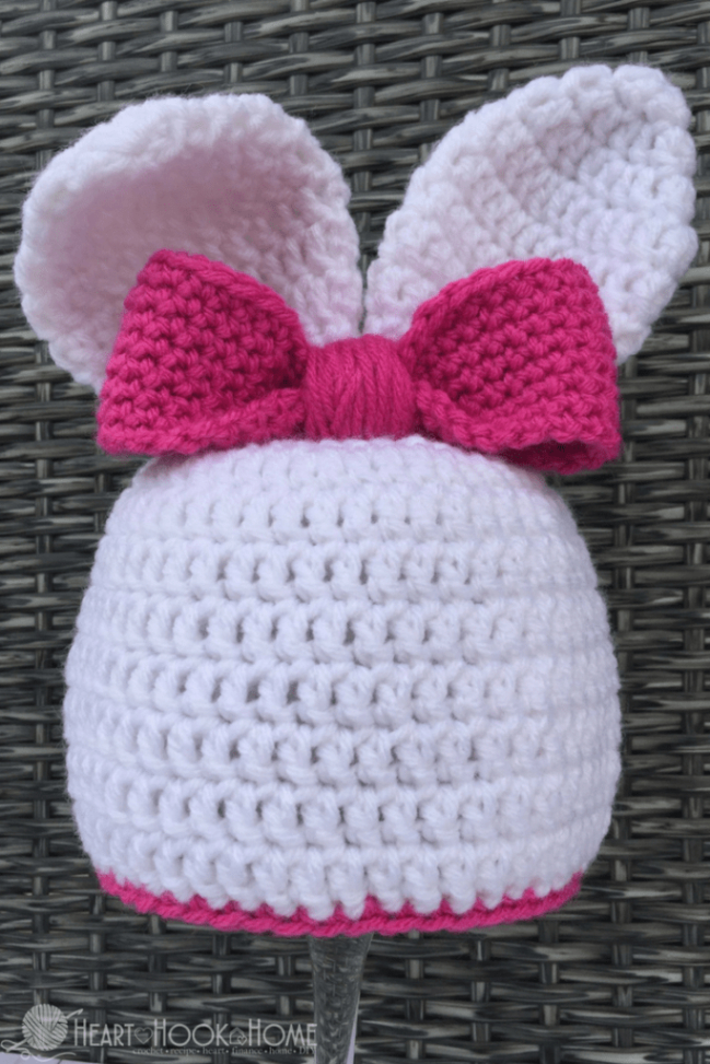 Free Newborn Bunny Hat Crochet Pattern Sample Picture