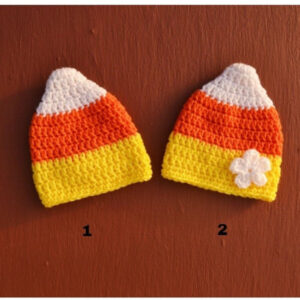 Free Newborn Candy Corn Crochet Hat Pattern Sample Image