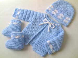 Free Newborn Sweater Set Crochet Pattern Sample Pdf