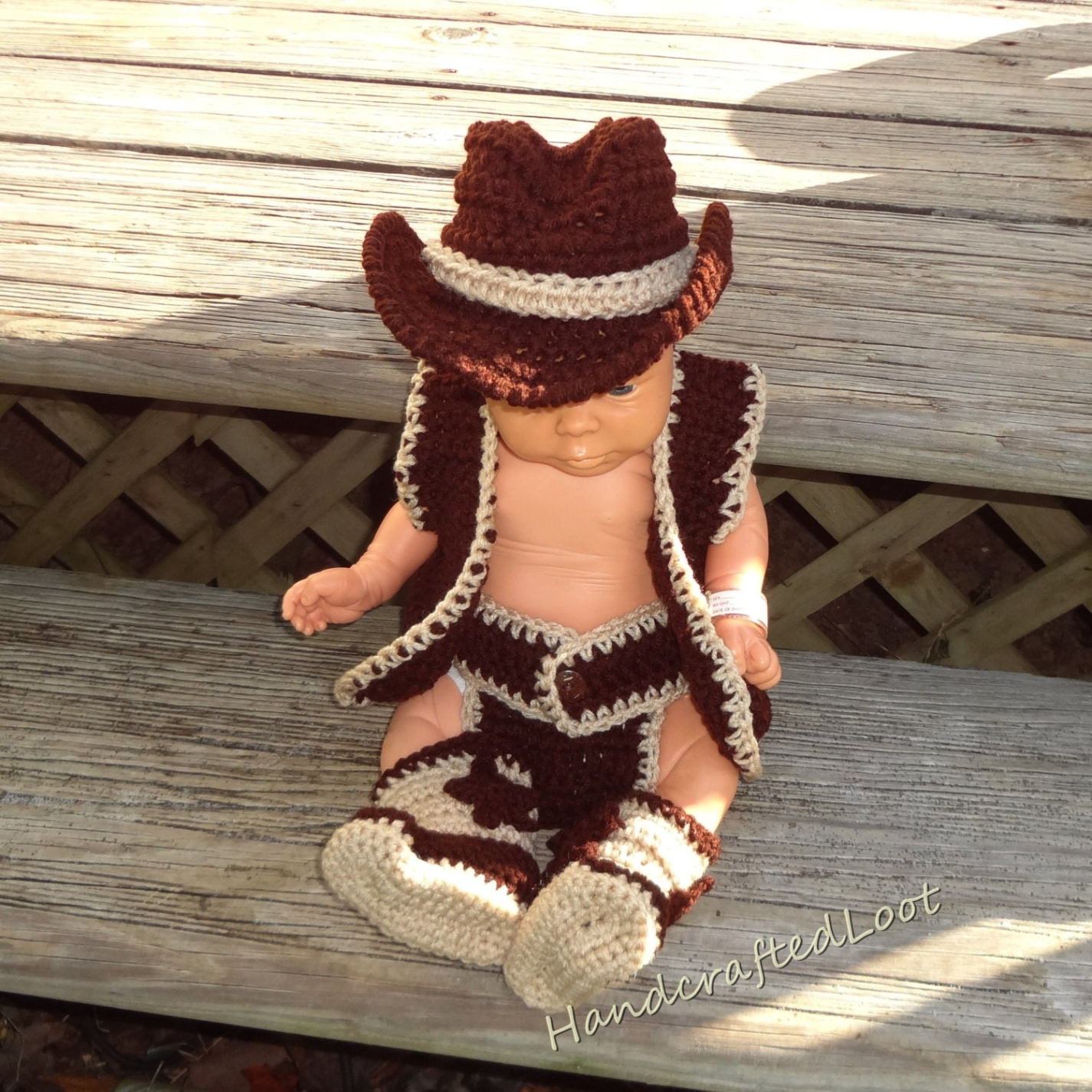 Newborn Cowboy Hat Crochet Pattern Inspiration Image