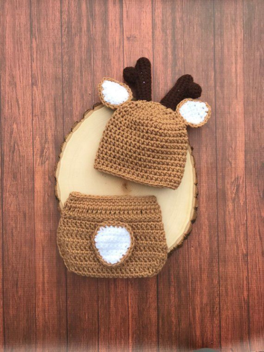 Newborn Crochet Deer Outfit Pattern Ideas Picture