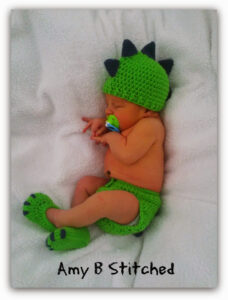 Newborn Dinosaur Hat Crochet Pattern Sample