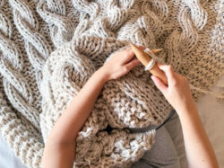 Chunky Knit Throw Blanket Pattern Sample Image