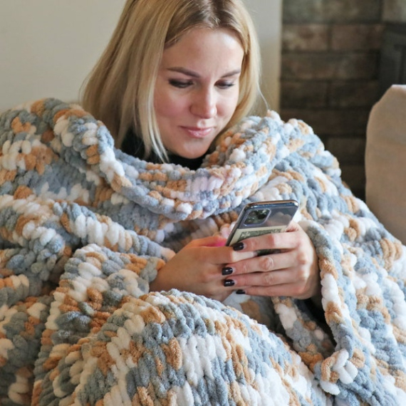 Free Chunky Hand Knit Blanket Pattern Example