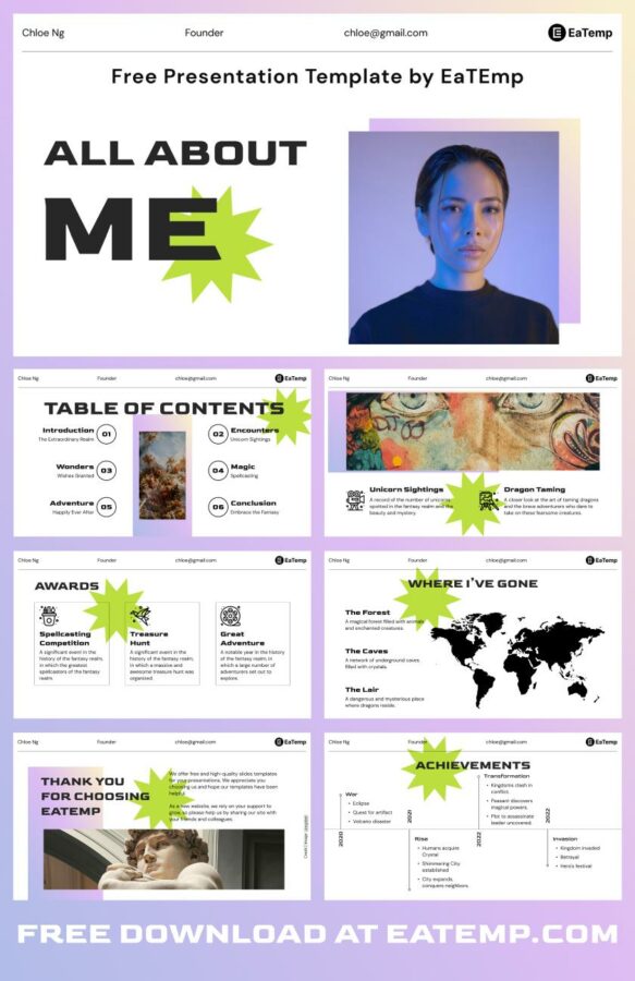 Get to Know Me Presentation Template Get to Know Me Presentation Template