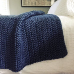 Hand Knit Chunky Blanket Pattern Example Picture