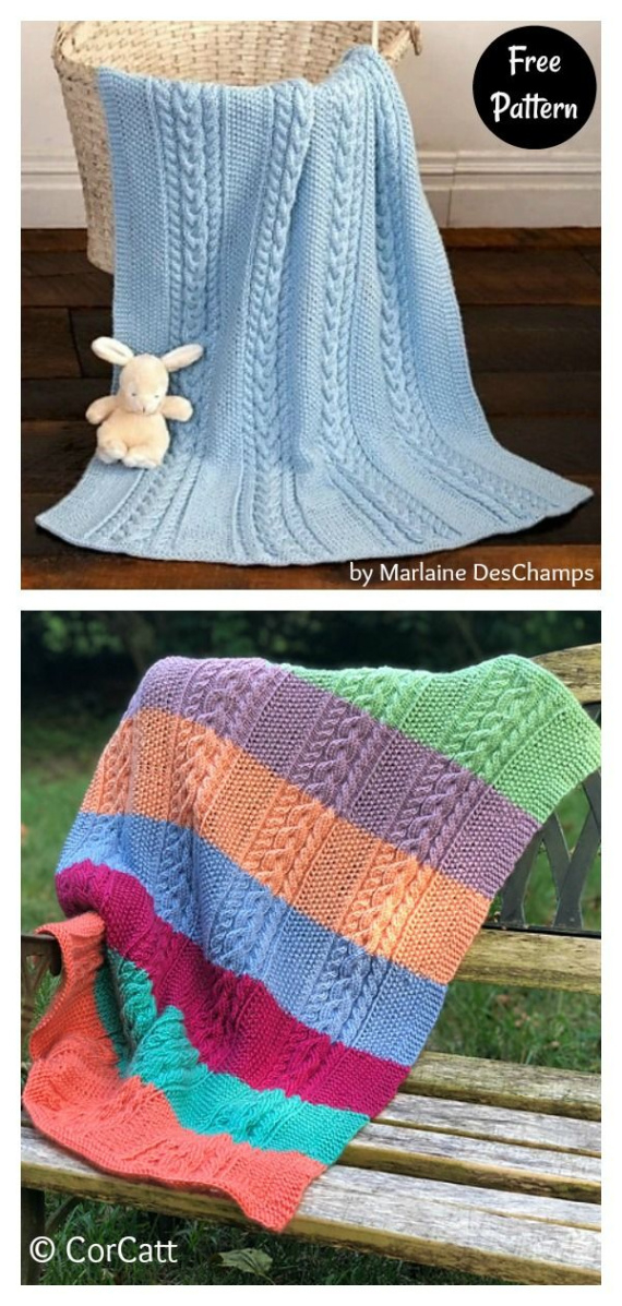 Free Cable Knit Baby Blanket Pattern Sample Picture