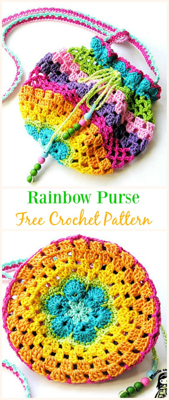 Free Flat Bottom Drawstring Bag Crochet Pattern Ideas