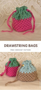 Free Flat Bottom Drawstring Bag Crochet Pattern Sample