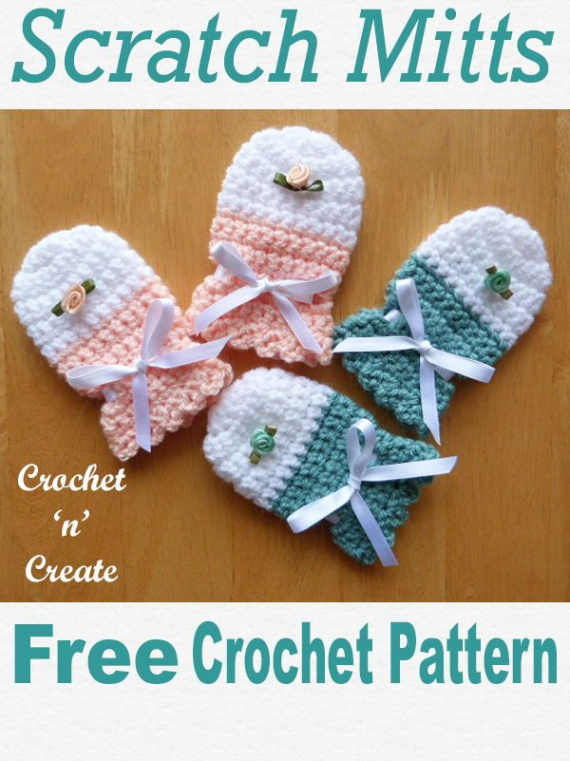 Newborn Scratch Mittens Crochet Pattern Example Image