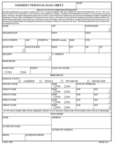 army-personal-data-sheet-template