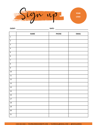 Calendar Sign Up Sheet Template Calendar Sign Up Sheet Template