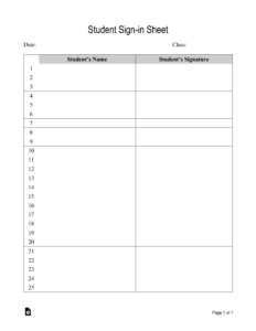 Class Sign In Sheet Template class-sign-in-sheet-template