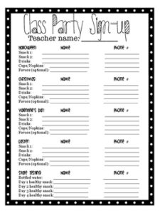 Classroom Party Sign Up Sheet Template classroom-party-sign-up-sheet-template