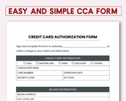 credit-card-information-sheet-template