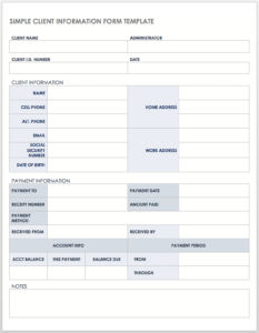 customer-contact-information-sheet-template