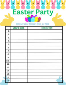 Easter Party Sign Up Sheet Template easter-party-sign-up-sheet-template