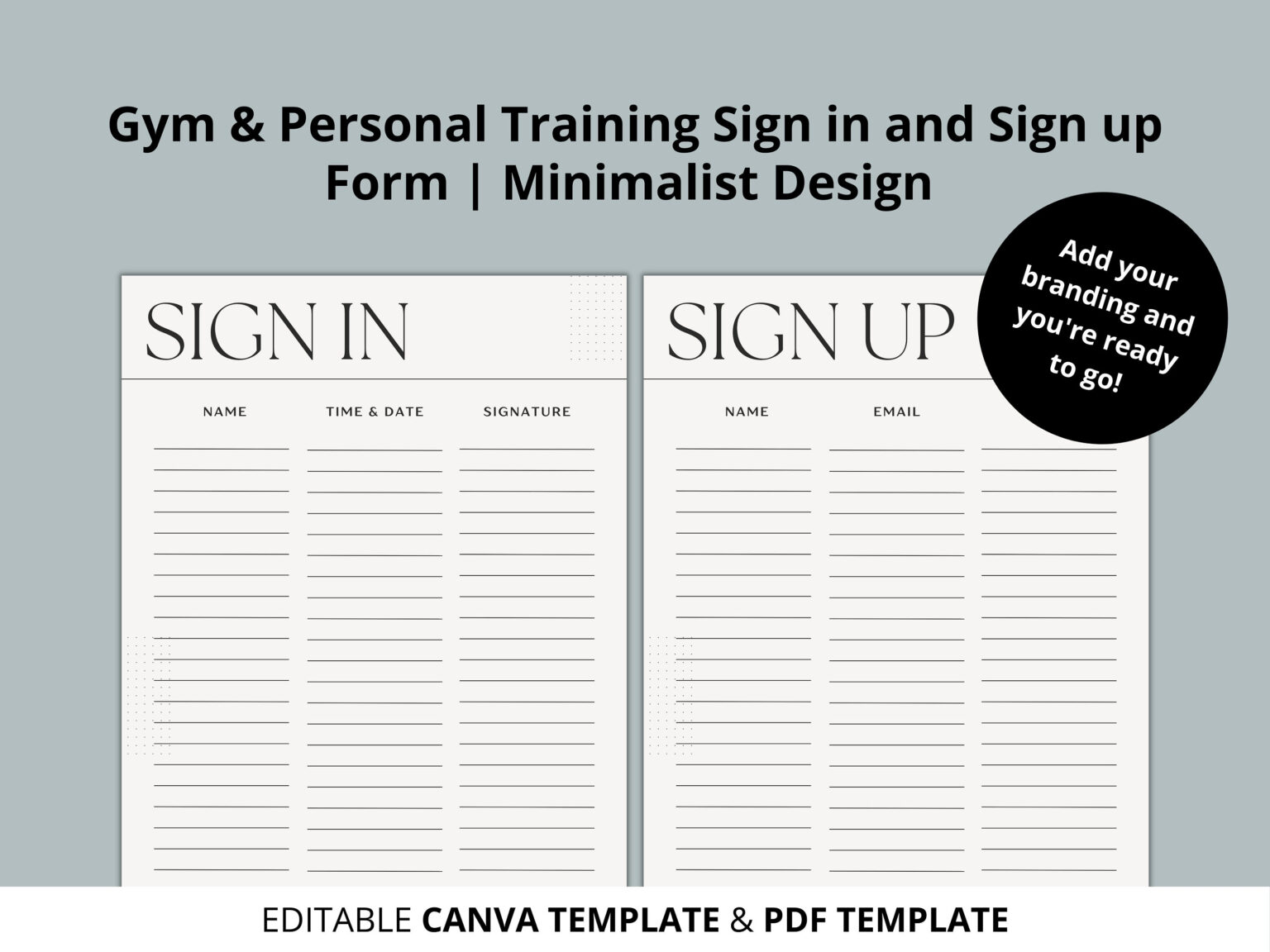Running Sign Up Example Fitness Sign Up Sheet Template