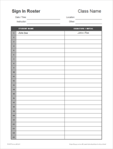 Group Sign In Group Sign In Sheet Template
