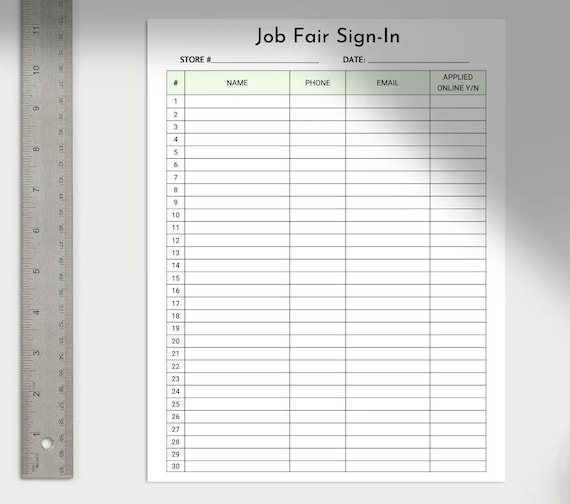 Job Fair Sign Up Sheet Template Job Fair Sign Up Sheet Template