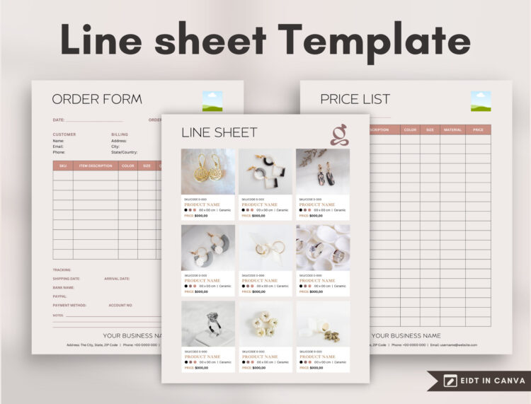 Line Sheet Order Form Template