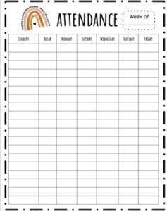 Once a Week Attendance Sheet Template once-a-week-attendance-sheet-template
