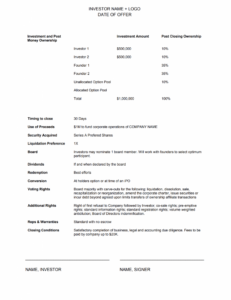 One Page Term Sheet Template one-page-term-sheet-template