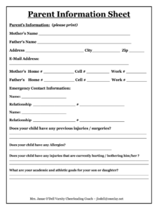 parent-contact-information-sheet-template
