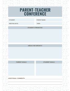 parent-teacher-conference-sheet-template
