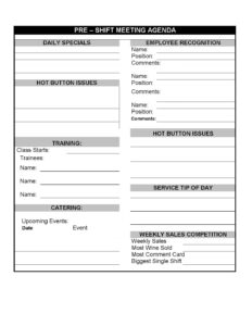 restaurant-daily-briefing-sheet-template